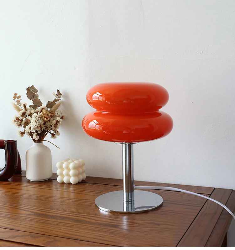 Macaron Glass Table Lamp Trichromatic Dimming Living Room Atmosphere Lamps Eye Protection Night Light Girl Bedroom Bedside Decor