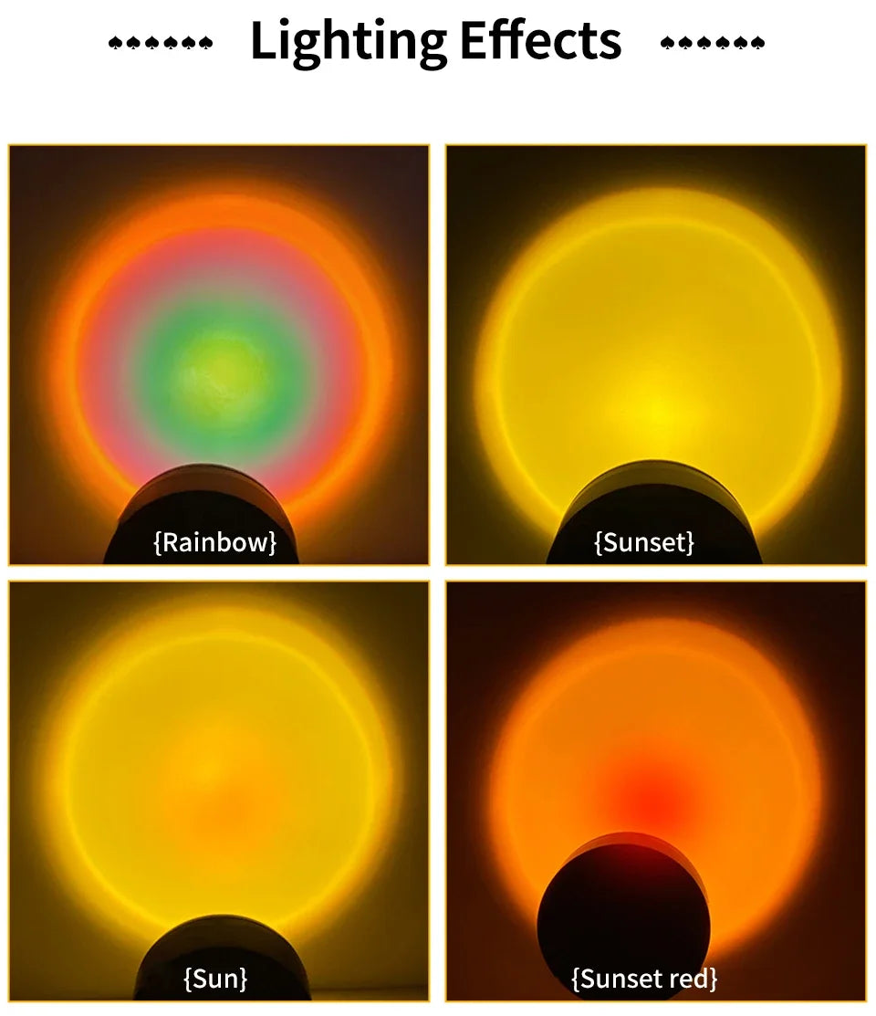Tuya RGB Sunset Lamp Projector Night Light Home Decor Rainbow Atmosphere Lights Smartlight APP Control Photography Neon Lights