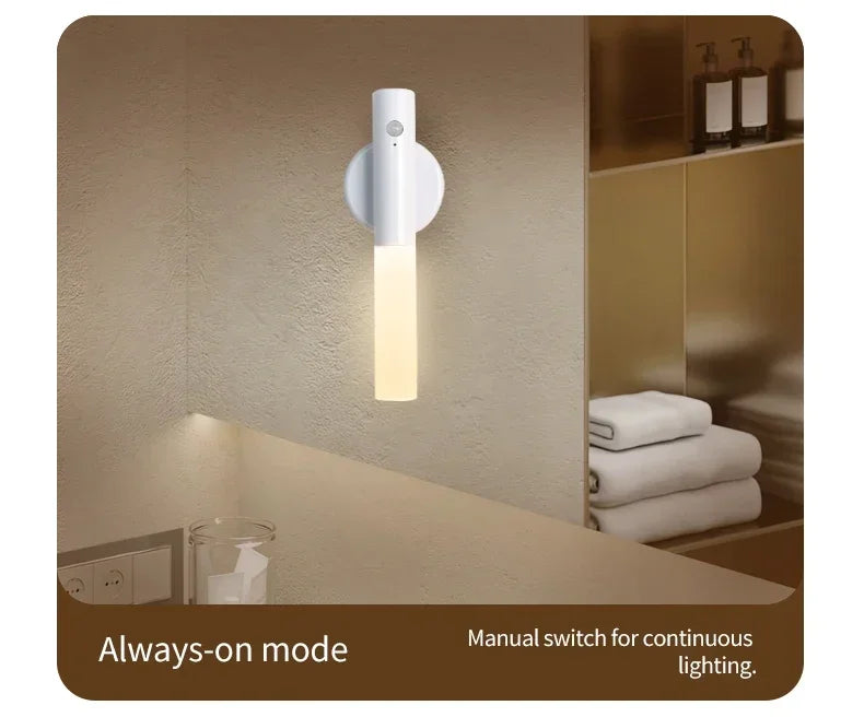Intelligent Human Body Induction Night Light LED Rechargeable Magnetic Wall Lamp Portable Bedroom Corridor Cabinet Lighting