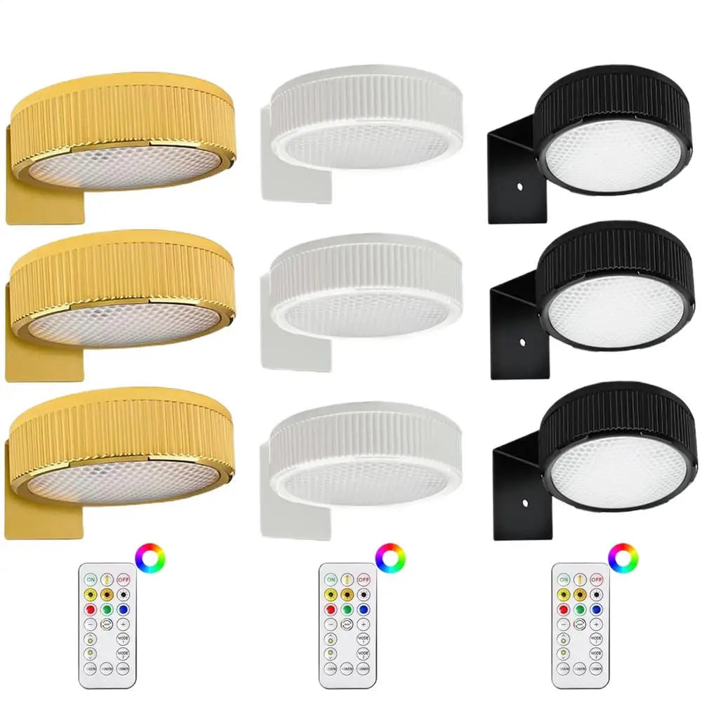 3 Pack Remote Control Wall Painting Light Adjustable Battery Powered Painting Lamp Dimmable Timer Art Display Novelty Lamp