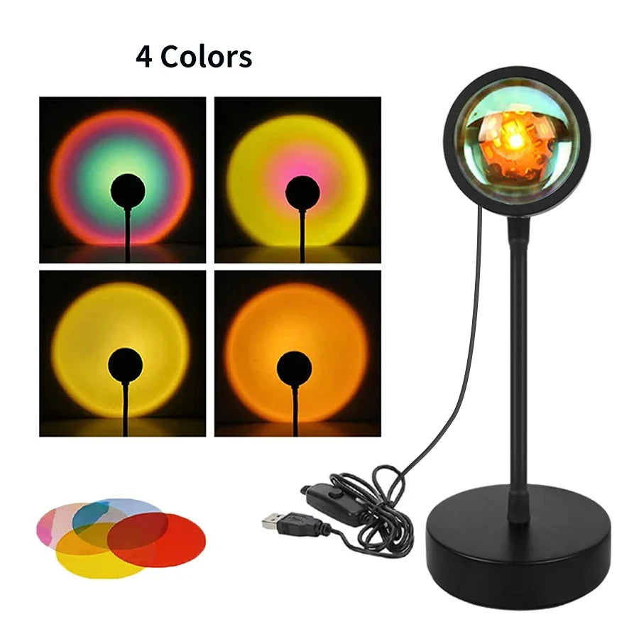 Tuya RGB Sunset Lamp Projector Night Light Home Decor Rainbow Atmosphere Lights Smartlight APP Control Photography Neon Lights