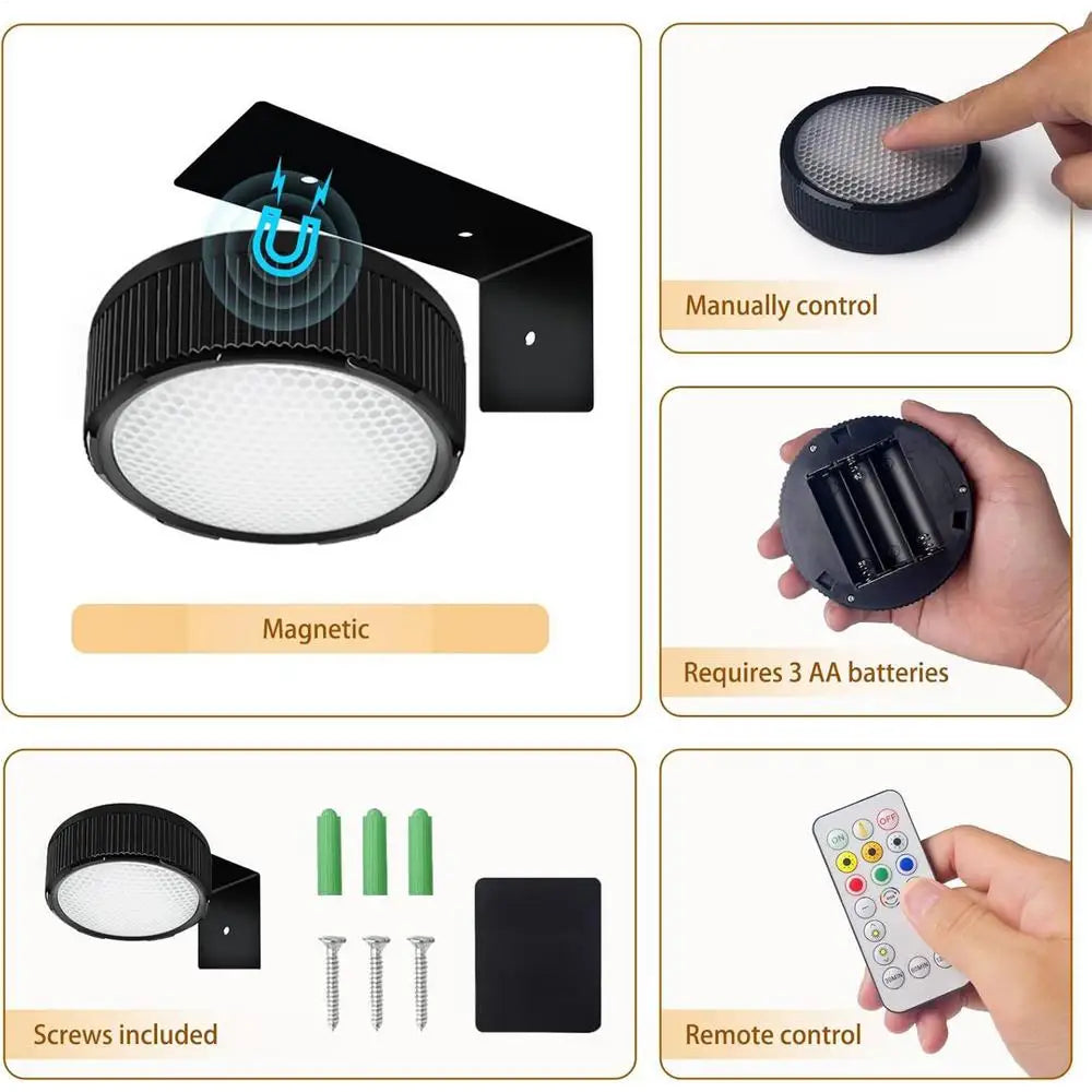 3 Pack Remote Control Wall Painting Light Adjustable Battery Powered Painting Lamp Dimmable Timer Art Display Novelty Lamp
