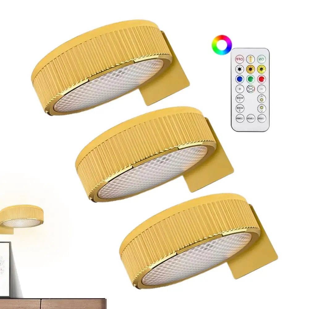 3 Pack Remote Control Wall Painting Light Adjustable Battery Powered Painting Lamp Dimmable Timer Art Display Novelty Lamp