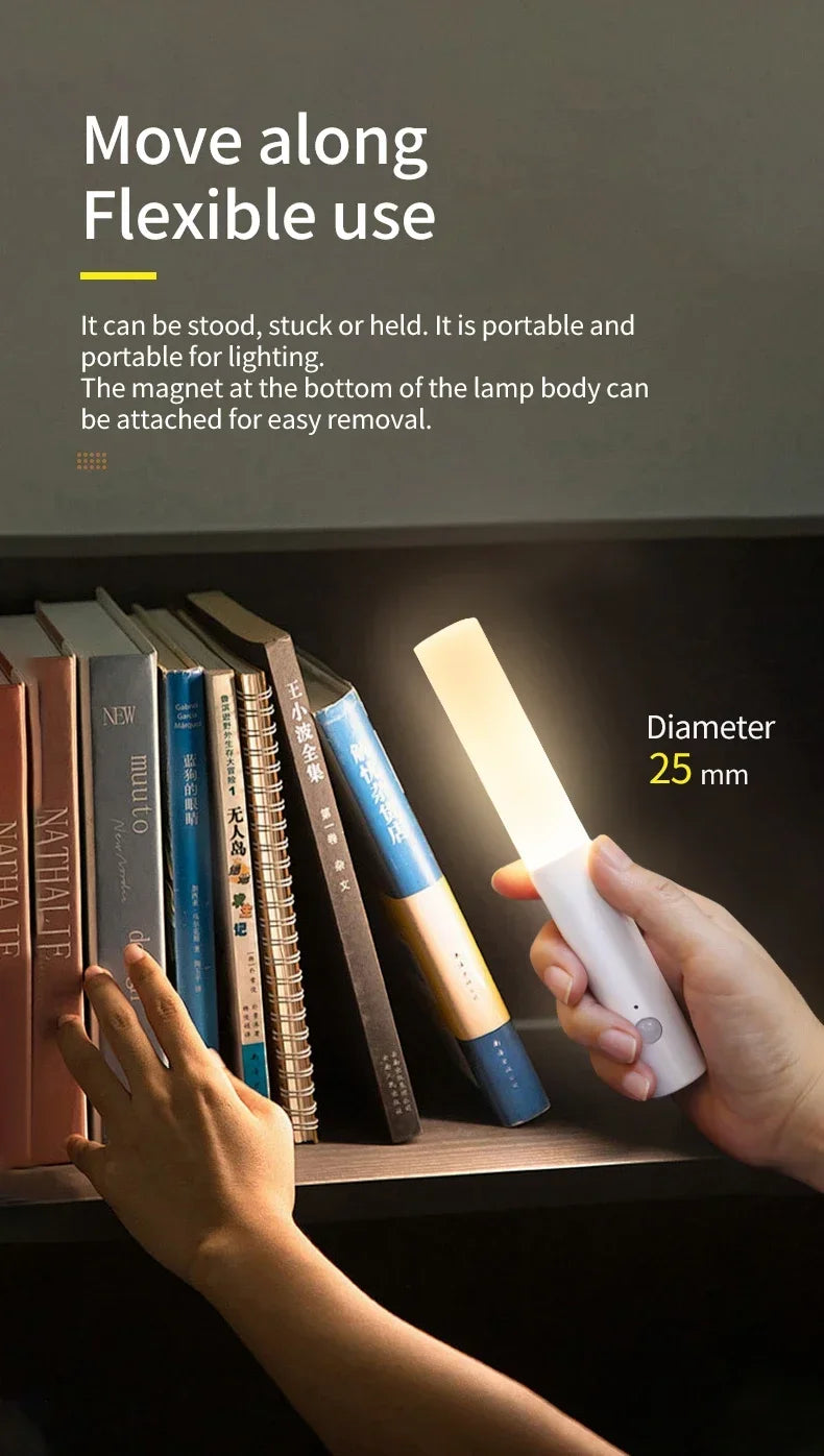 Intelligent Human Body Induction Night Light LED Rechargeable Magnetic Wall Lamp Portable Bedroom Corridor Cabinet Lighting