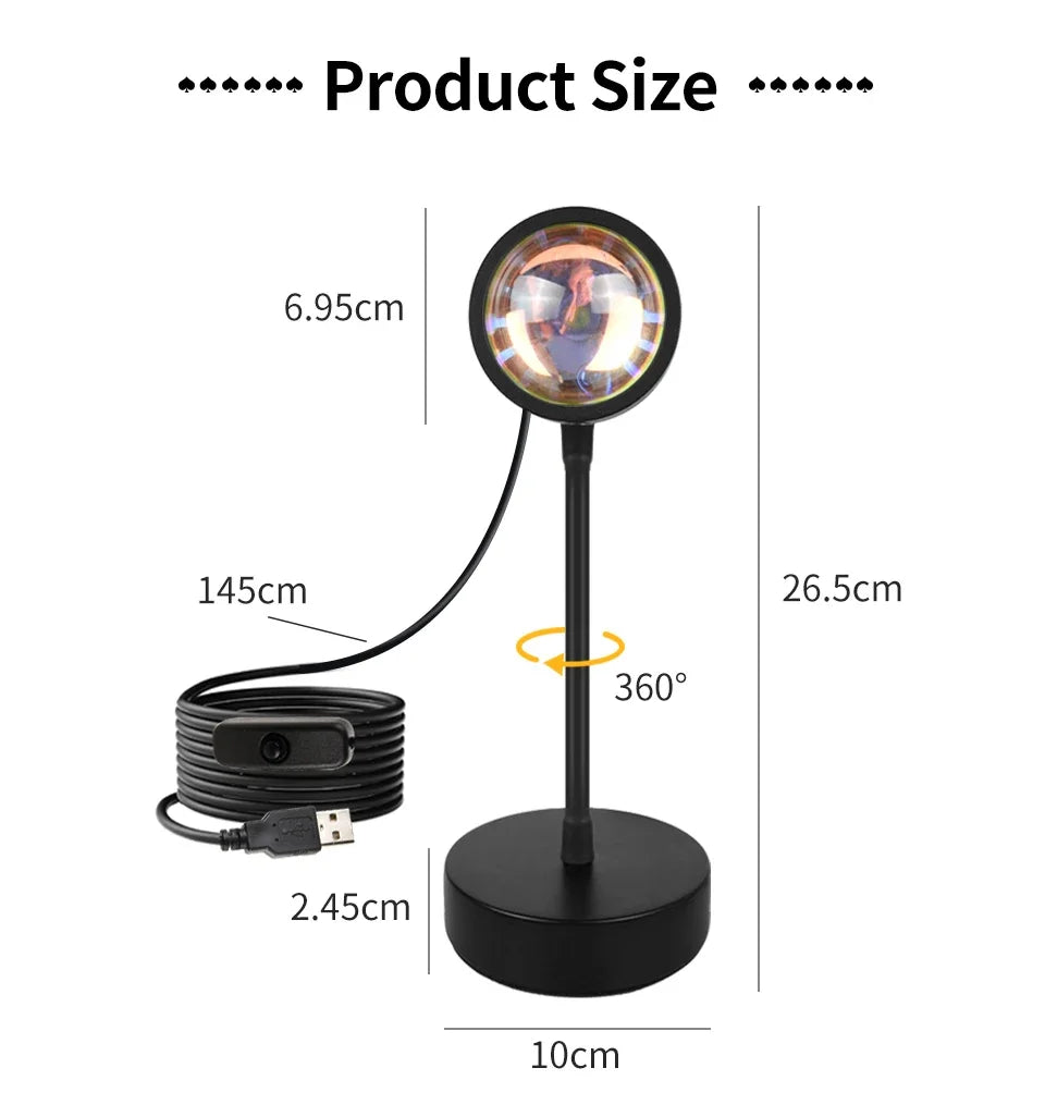 Tuya RGB Sunset Lamp Projector Night Light Home Decor Rainbow Atmosphere Lights Smartlight APP Control Photography Neon Lights