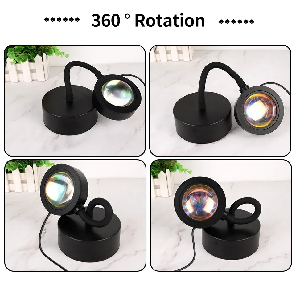 Tuya RGB Sunset Lamp Projector Night Light Home Decor Rainbow Atmosphere Lights Smartlight APP Control Photography Neon Lights
