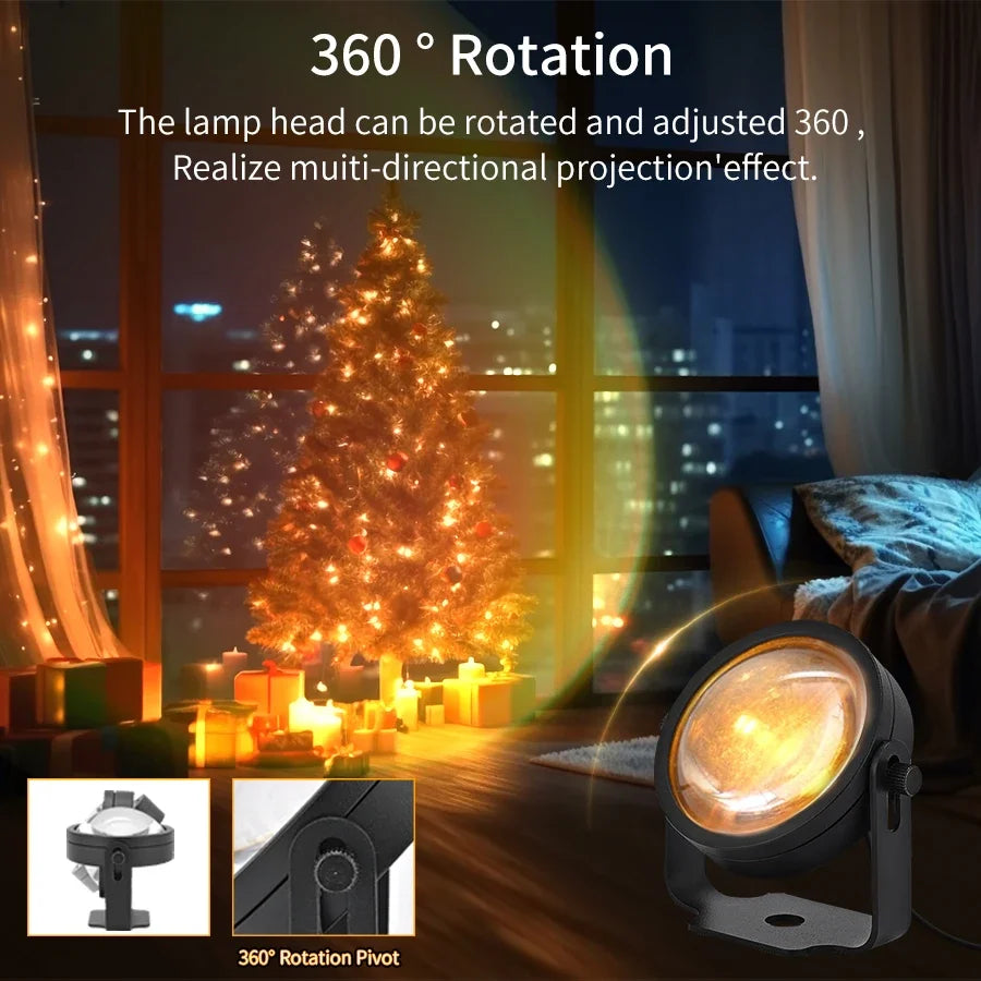 Tuya RGB Sunset Lamp Projector Night Light Home Decor Rainbow Atmosphere Lights Smartlight APP Control Photography Neon Lights