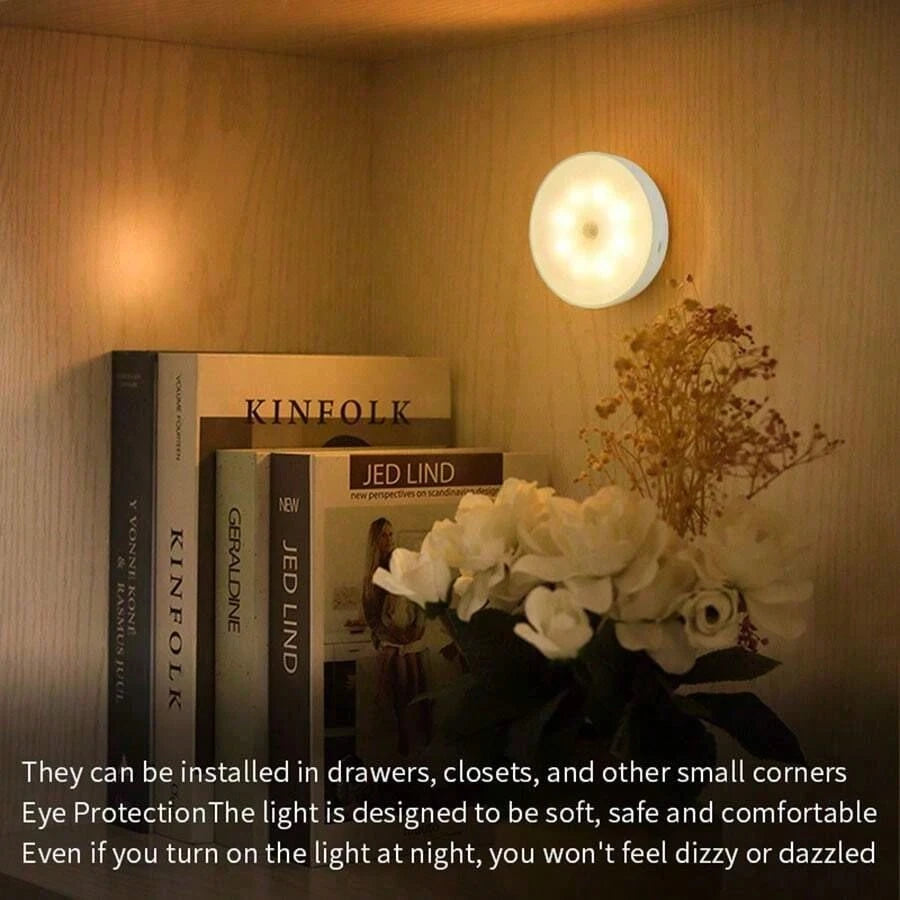 Rechargeable Motion Sensor Night Light,LED Closet Light,Auto-On Wall Lamp,Kitchen,Bedroom,Bathroom,Hallway,Stairs,Drawer,USB