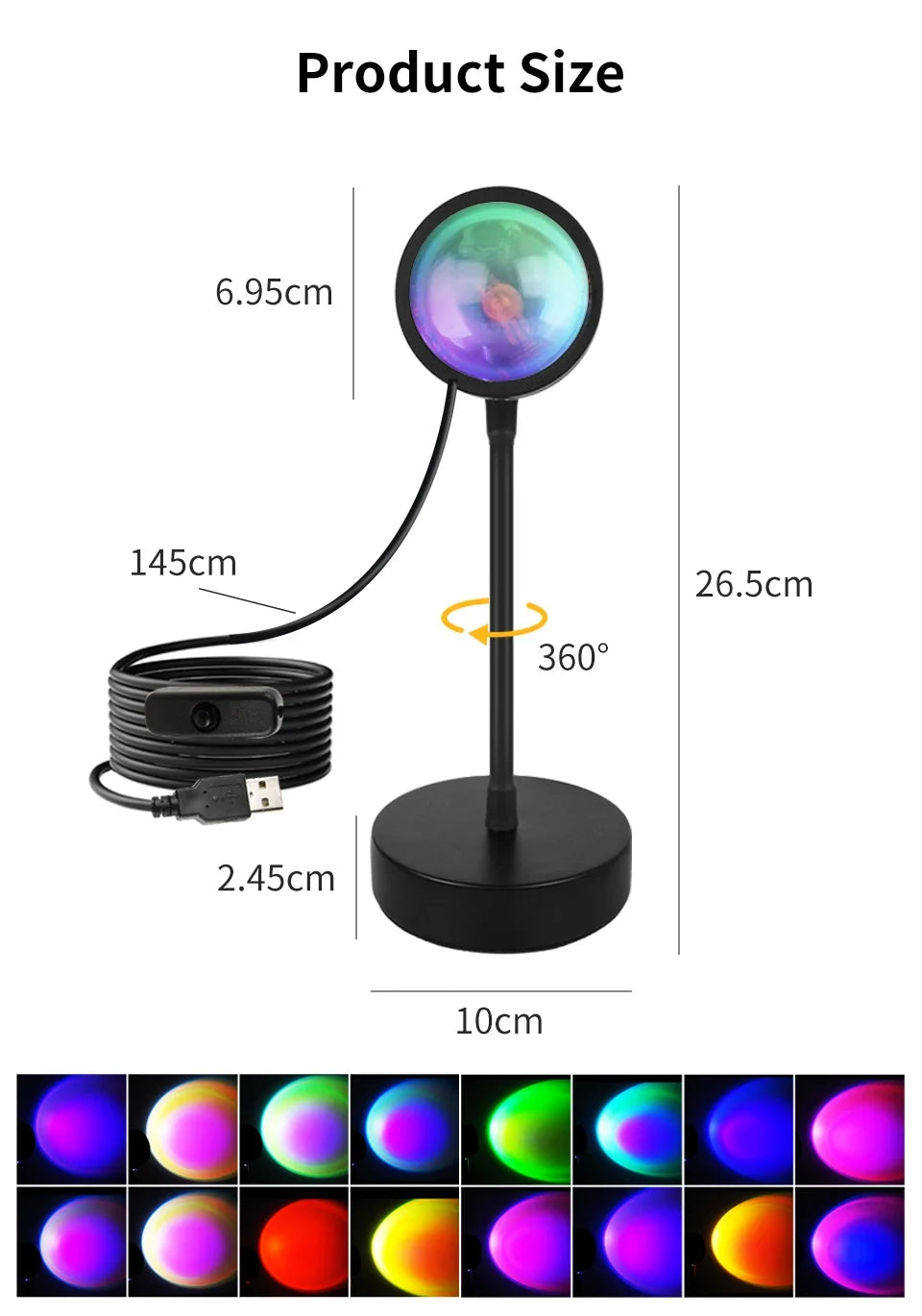 Tuya RGB Sunset Lamp Projector Night Light Home Decor Rainbow Atmosphere Lights Smartlight APP Control Photography Neon Lights