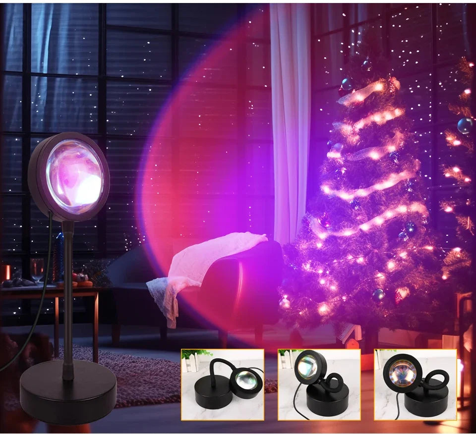 Tuya RGB Sunset Lamp Projector Night Light Home Decor Rainbow Atmosphere Lights Smartlight APP Control Photography Neon Lights